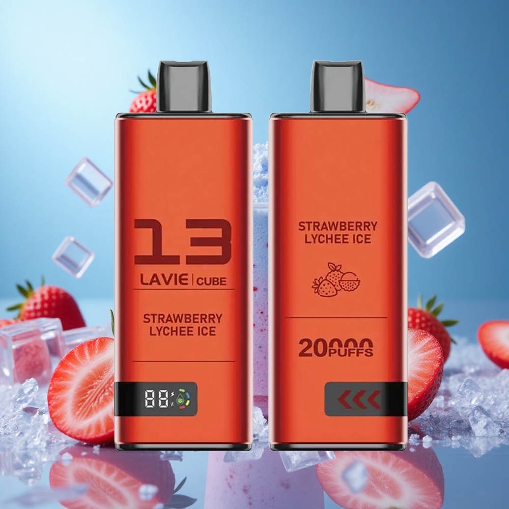 Lavie Cube 20000 Puffs Jordgubb Litchi Is Engångsvape 28ML 600mAh partihandel Sverige