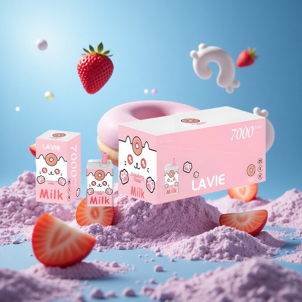 LAVIE Milk 7000 Puffs Jordgubbsmunk E-liquid kapacitet: 16ML Batterikapacitet: 600mAh partihandel Sverige