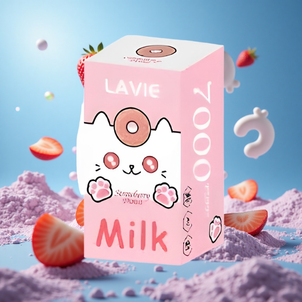 LAVIE Milk 7000 Puffs Jordgubbsmunk E-liquid kapacitet: 16ML Batterikapacitet: 600mAh partihandel Sverige