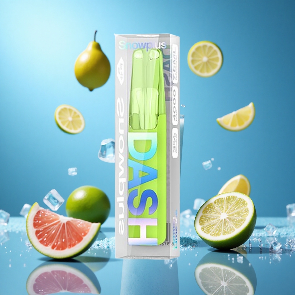 Snowplus Dash 4000 Puffs Citron Lime Is Disposable Enhet med Keramisk Atomizer och 7,5 ml E-vätska partihandel Sverige