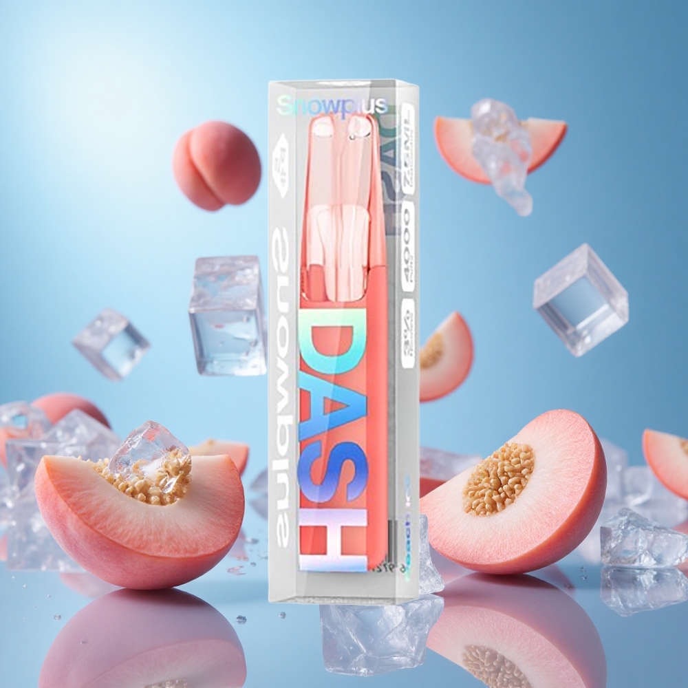 Snowplus Dash 4000 Puffs Persika Is E-cigaretten 7,5 ml E-vätska partihandel Sverige