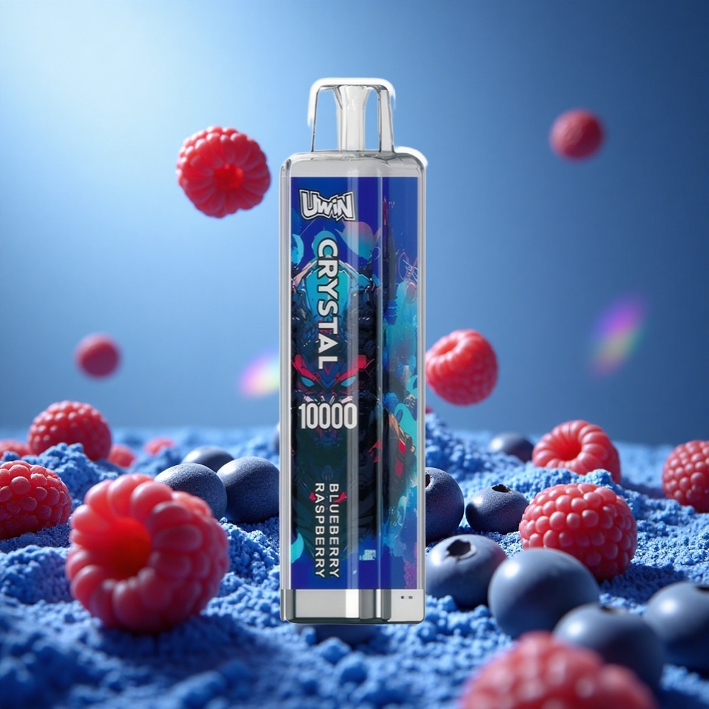 UWIN Crystal 10000 Puffs Blåbär Hallon 18ml e-vätska 650mAh laddningsbar partihandel Sverige