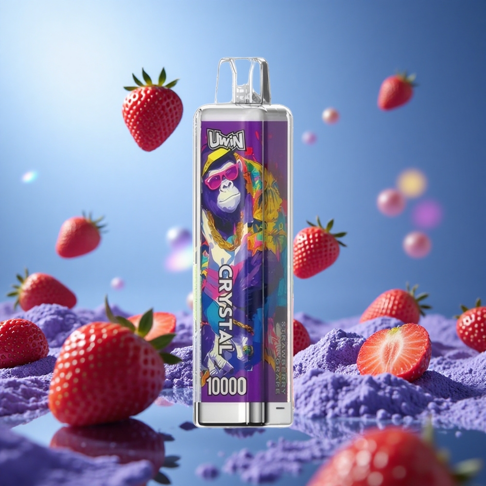 UWIN Crystal 10000 Puffs Jordgubb Druva 18ml E-Liquid 650mAh Batteri partihandel Sverige