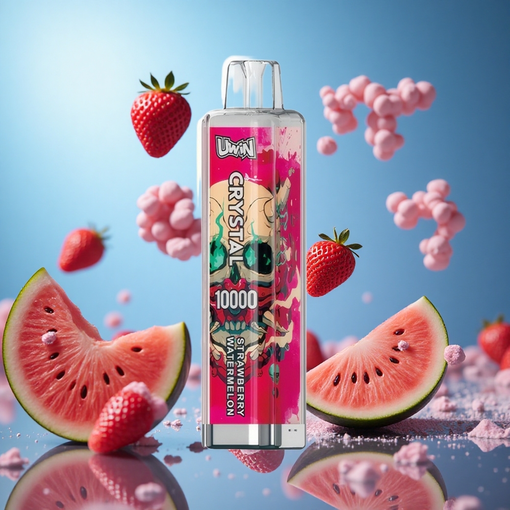 UWIN Crystal 10000 Puffs Jordgubb Vattenmelon 18ml Kapacitet 650mAh Uppladdningsbar Batteri partihandel Sverige