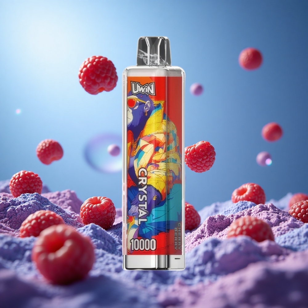 UWIN Crystal 10000 Puffs Körsbär Bär RGB-belysning Meshspole 0,8 Ohm partihandel Sverige