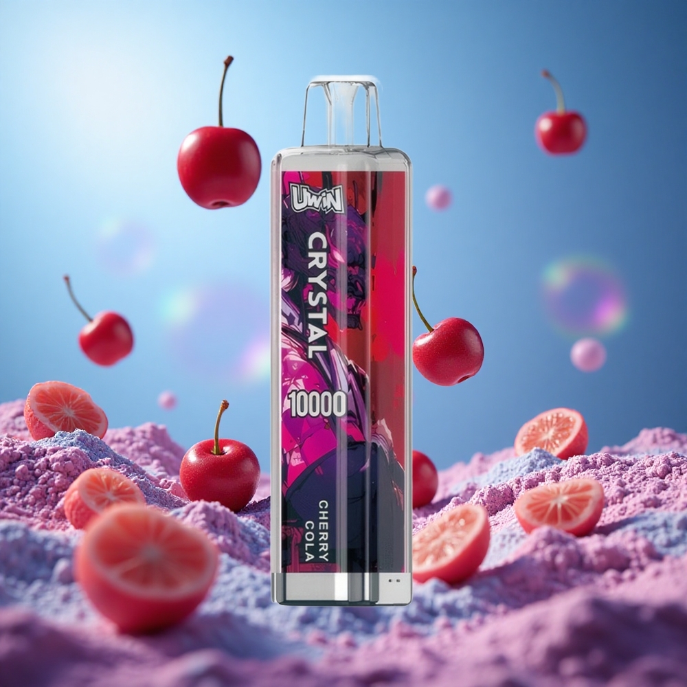 UWIN Crystal 10000 Puffs Körsbärskola med 18ml e-vätska och 650mAh uppladdningsbart batteri partihandel Sverige