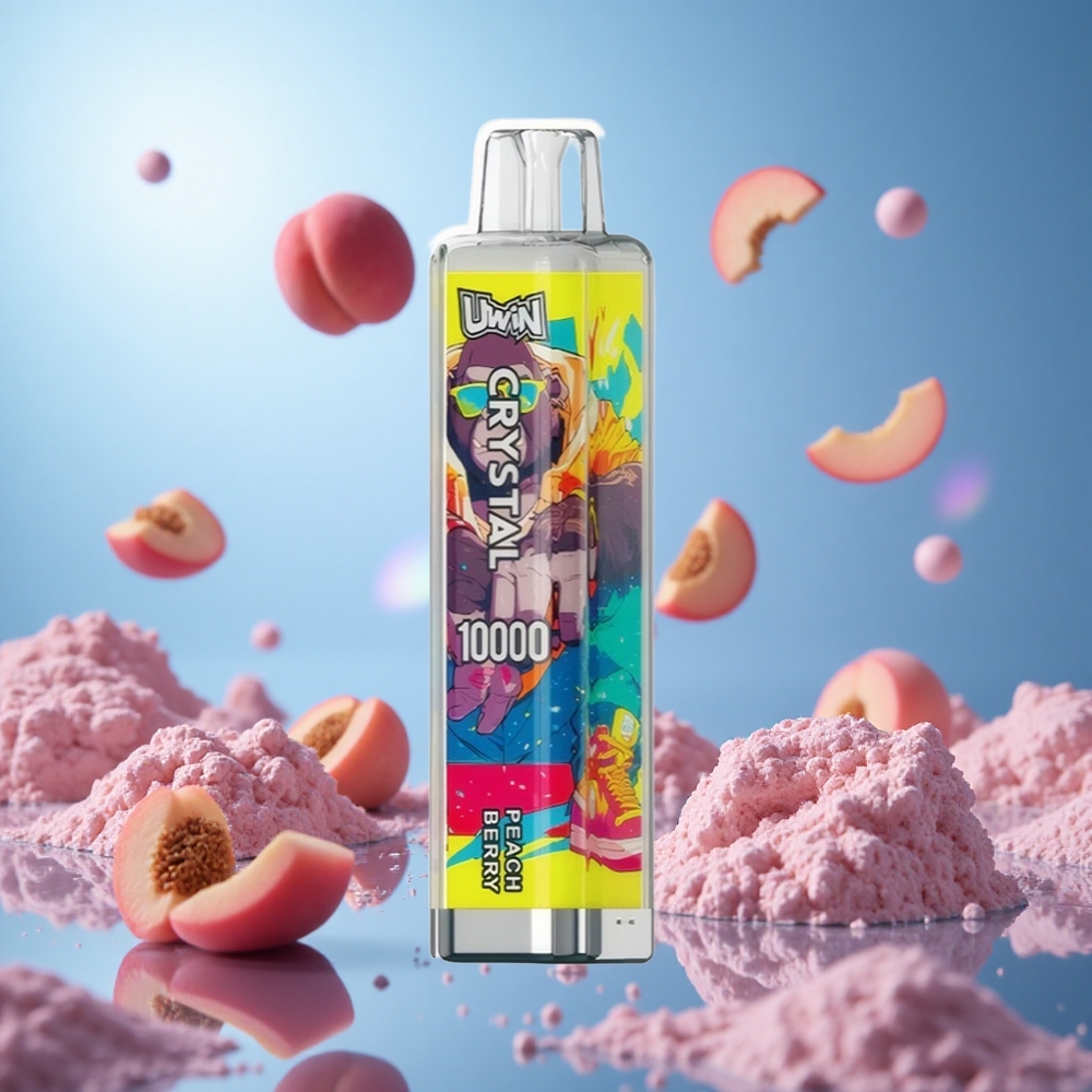 UWIN Crystal 10000 Puffs Persika Bär RGB-belysning 18ml partihandel Sverige