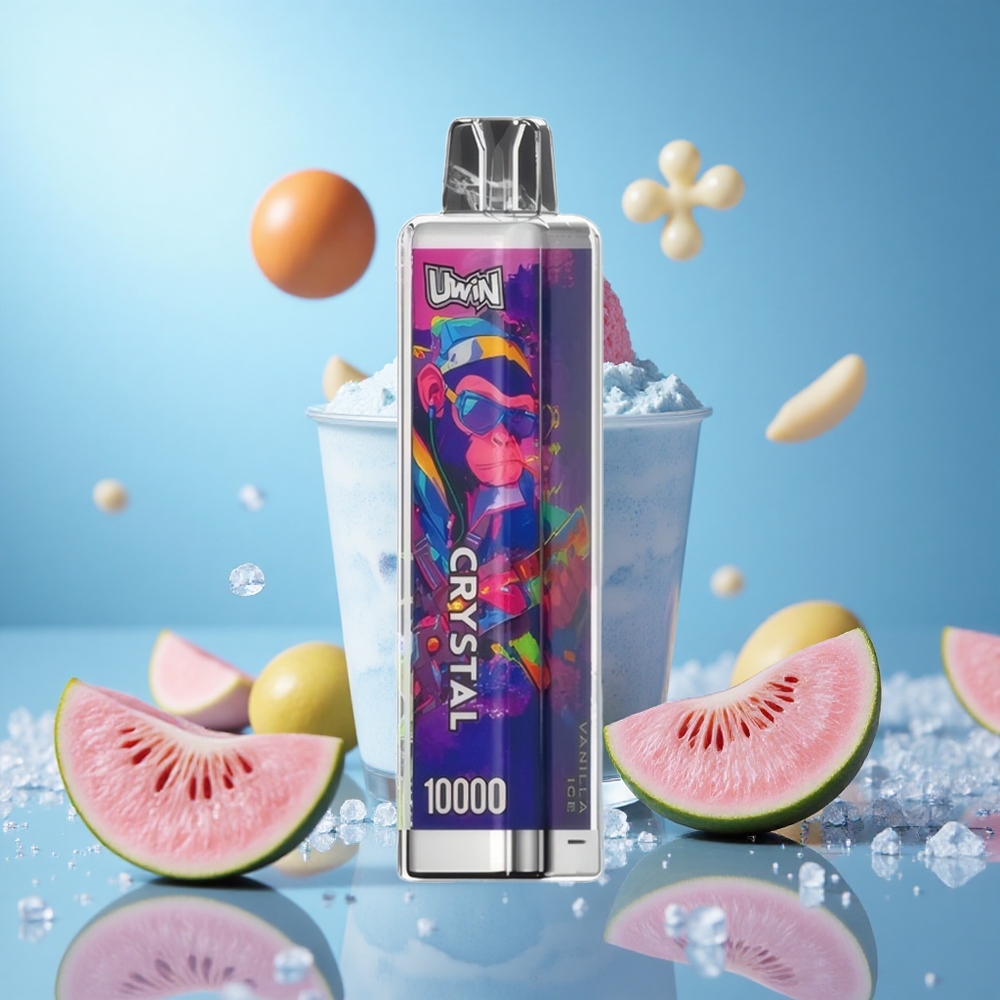 UWIN Crystal 10000 Puffs Vaniljglass 18ml e-vätska 650mAh uppladdningsbart batteri partihandel Sverige