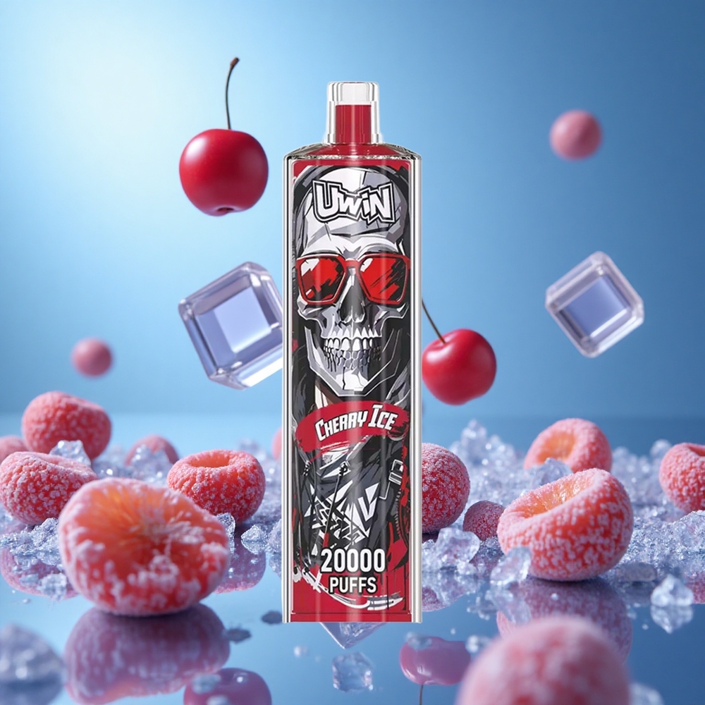 Uwin Shisha Hookah Crystal 20000 Puffs Cherry Is (Körsbärsis) Mesh Coil partihandel Sverige