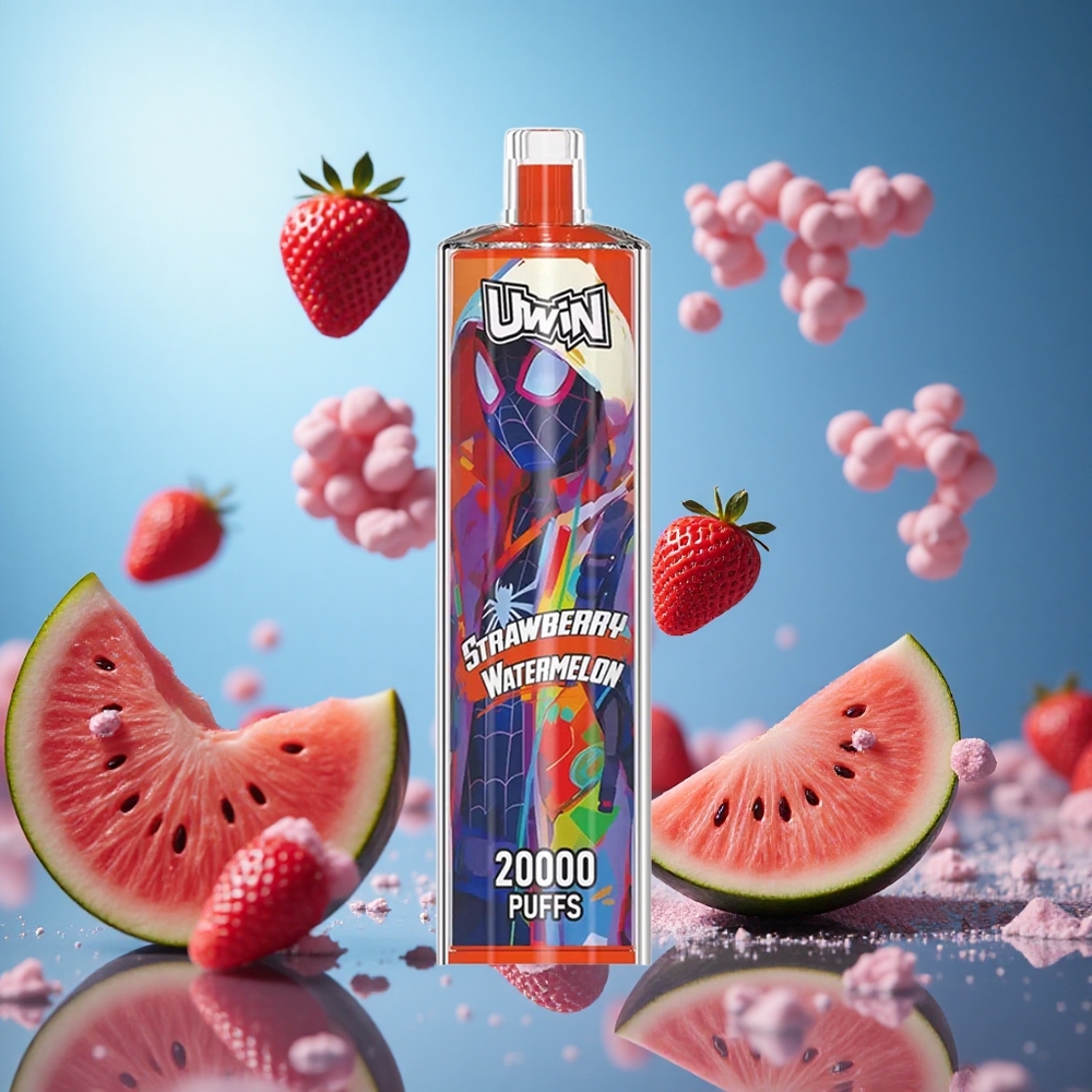 Uwin Shisha Hookah Crystal 20000 Puffs Jordgubb Vattenmelon 22ml Kapacitet partihandel Sverige