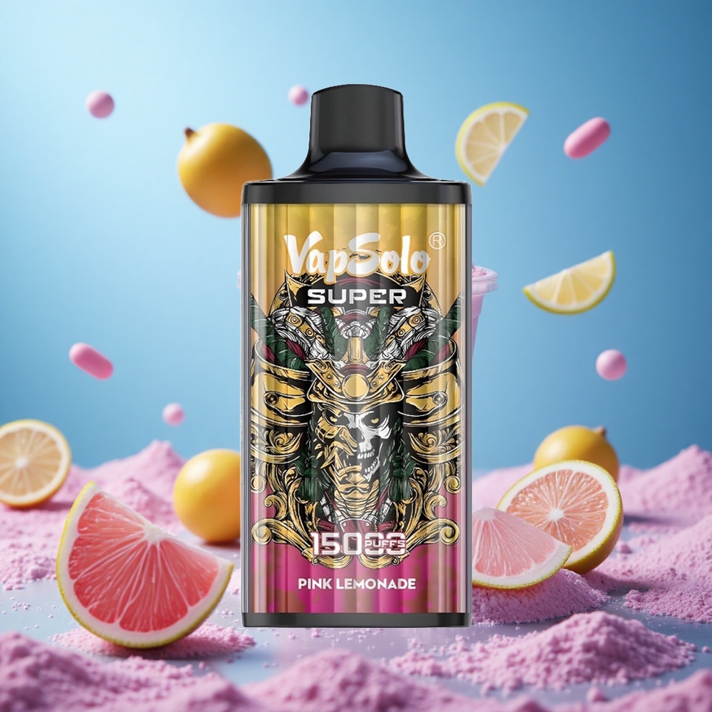 Vapsolo Super 15000 Puffs 40ml E-vätska Super Rosa Citron partihandel Sverige