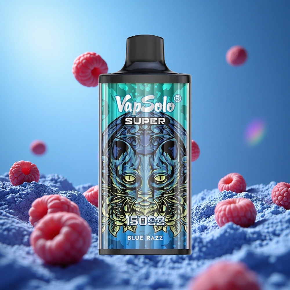 Vapsolo Super 15000 Puffs E-Liquid: 40ml Blå Hallon partihandel Sverige
