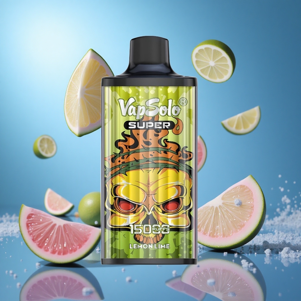 Vapsolo Super 15000 Puffs E-Liquid: 40ml Lima Citron partihandel Sverige