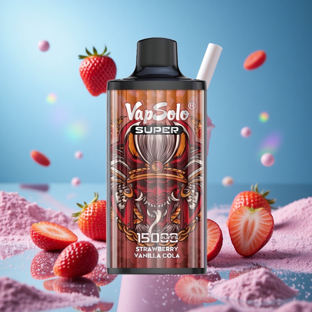 Vapsolo Super 15000 Puffs Jordgubb Vanilj Cola 40ml E-vätska 850mah Batteri partihandel Sverige