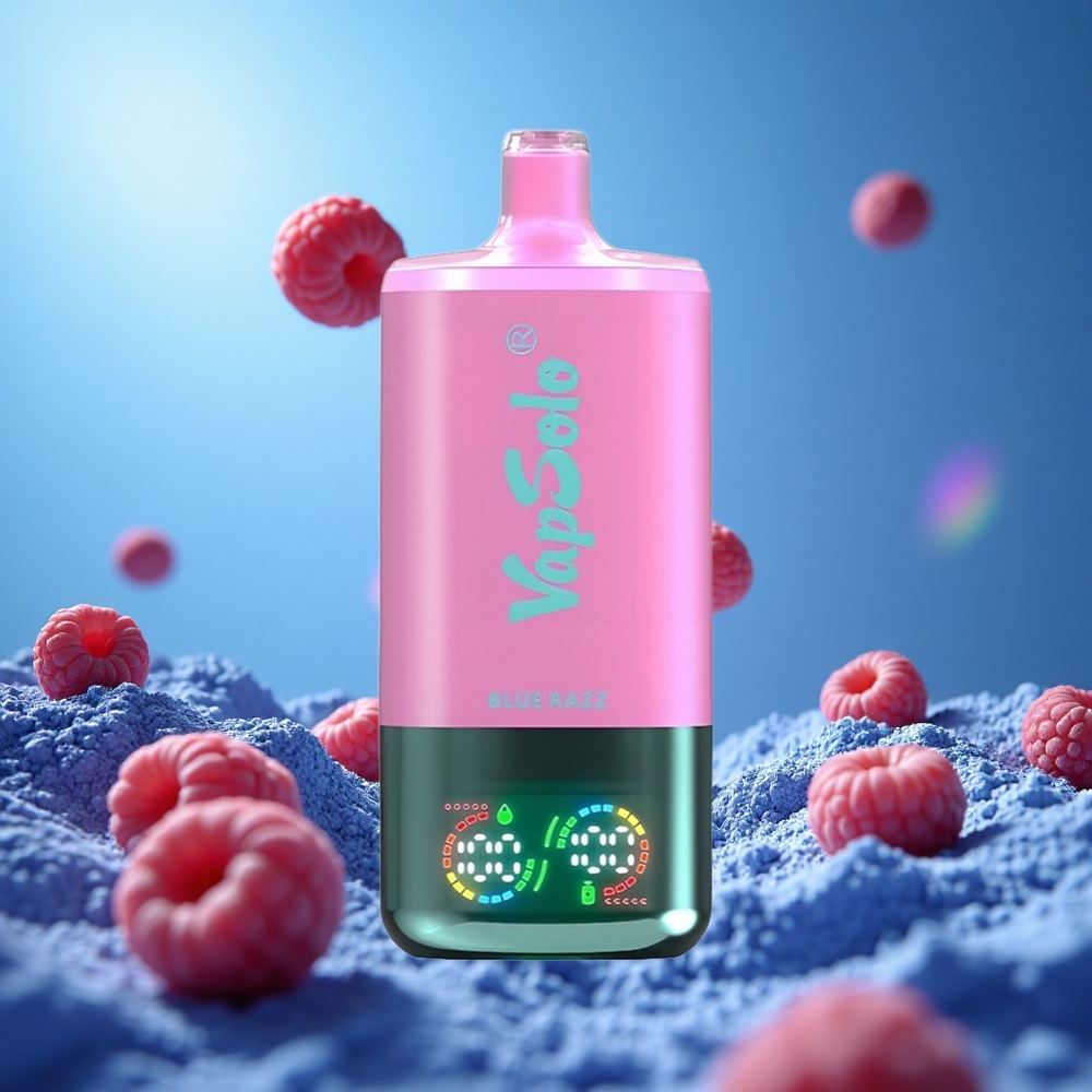 VapSolo Triple 30000 Puffs 40ml E-Liquid Blå Hallon Type-C partihandel Sverige