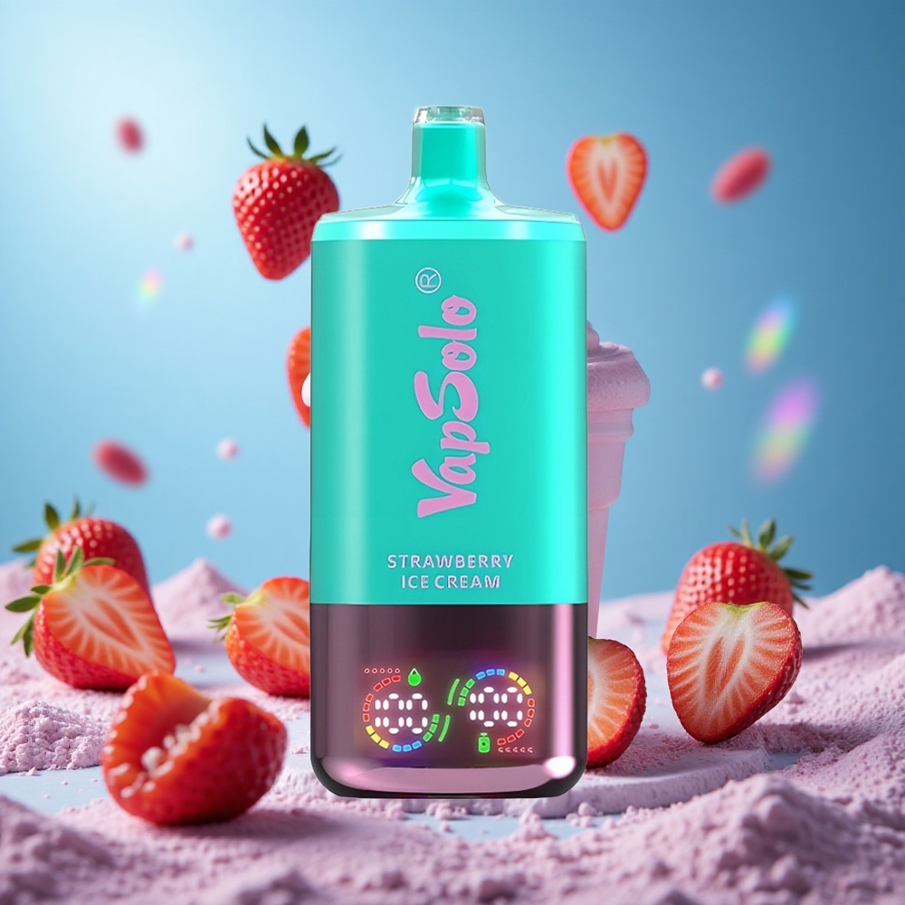 VapSolo Triple 30000 Puffs 40ml Jordgubb Glass 3 Oljetankar Type-C partihandel Sverige