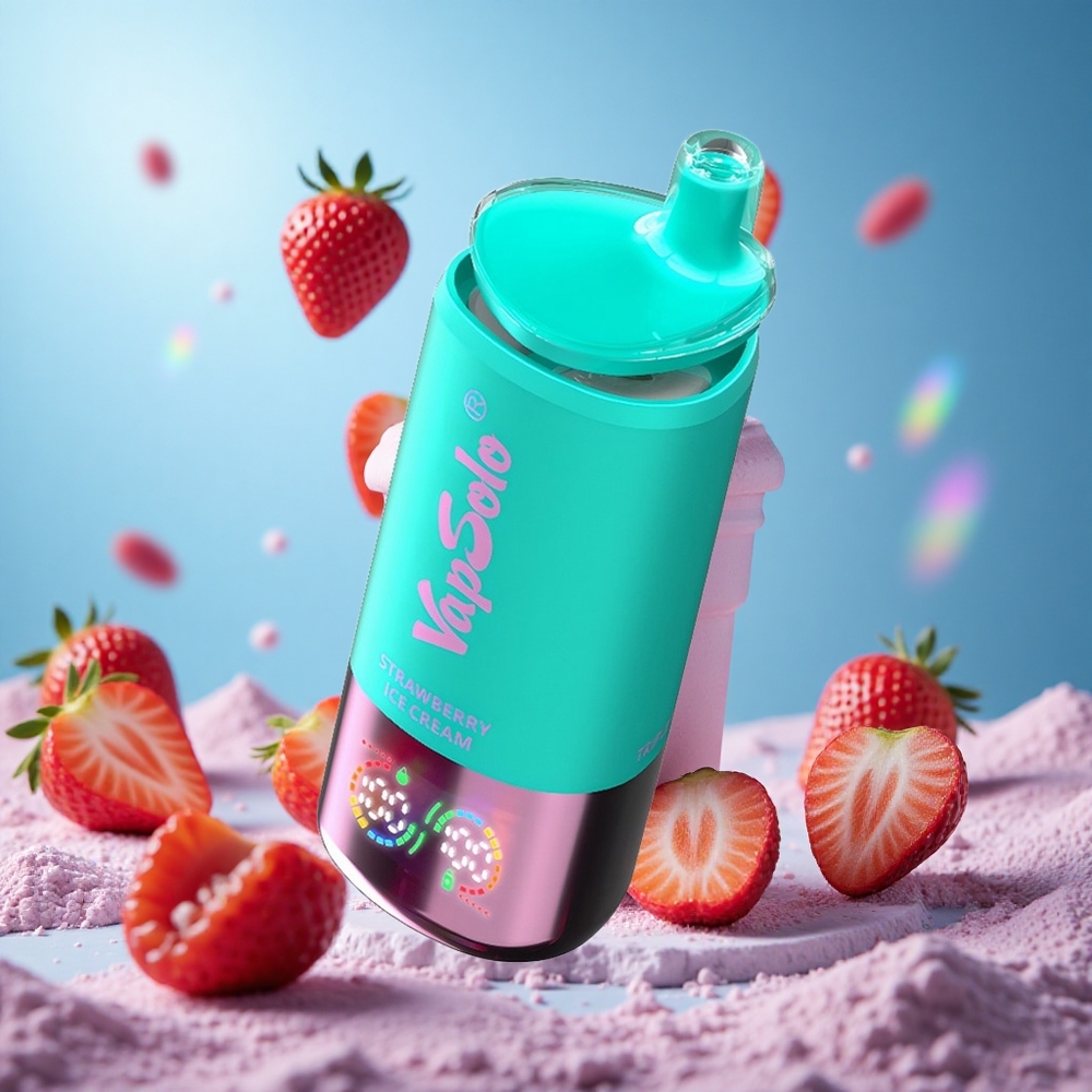 VapSolo Triple 30000 Puffs 40ml Jordgubb Glass 3 Oljetankar Type-C partihandel Sverige