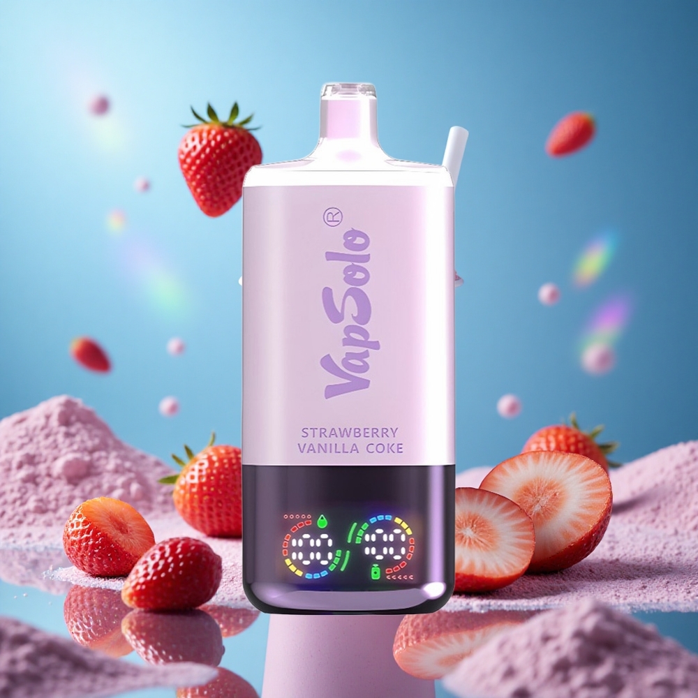 VapSolo Triple 30000 Puffs 40ml Jordgubb Vanilj Cola Typ-C laddning partihandel Sverige