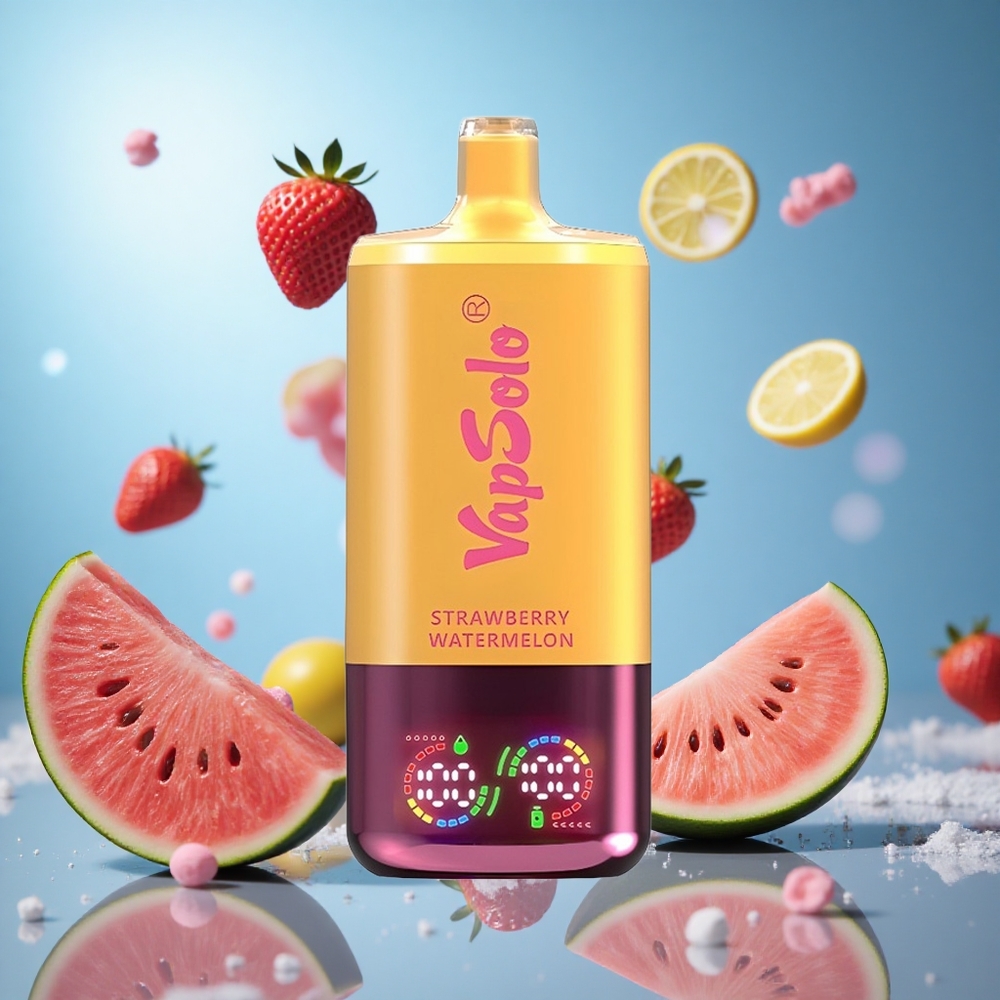 VapSolo Triple 30000 Puffs Jordgubb Vattenmelon & Citron Persika 40ml E-Vätska Type-C partihandel Sverige