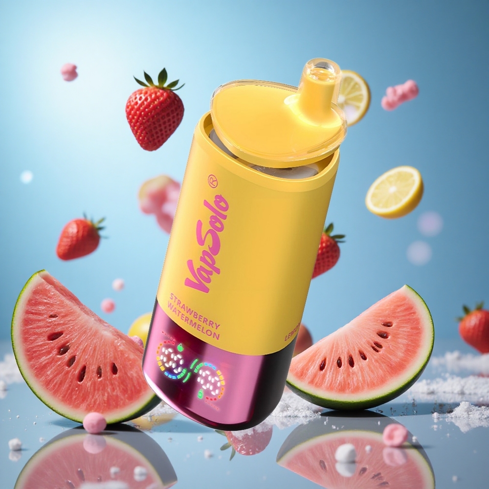 VapSolo Triple 30000 Puffs Jordgubb Vattenmelon & Citron Persika 40ml E-Vätska Type-C partihandel Sverige