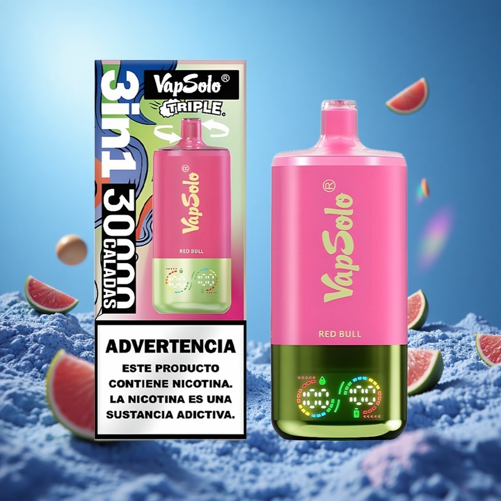 VapSolo Triple 30000 Puffs Red Bull 40ml 3 Tankar partihandel Sverige