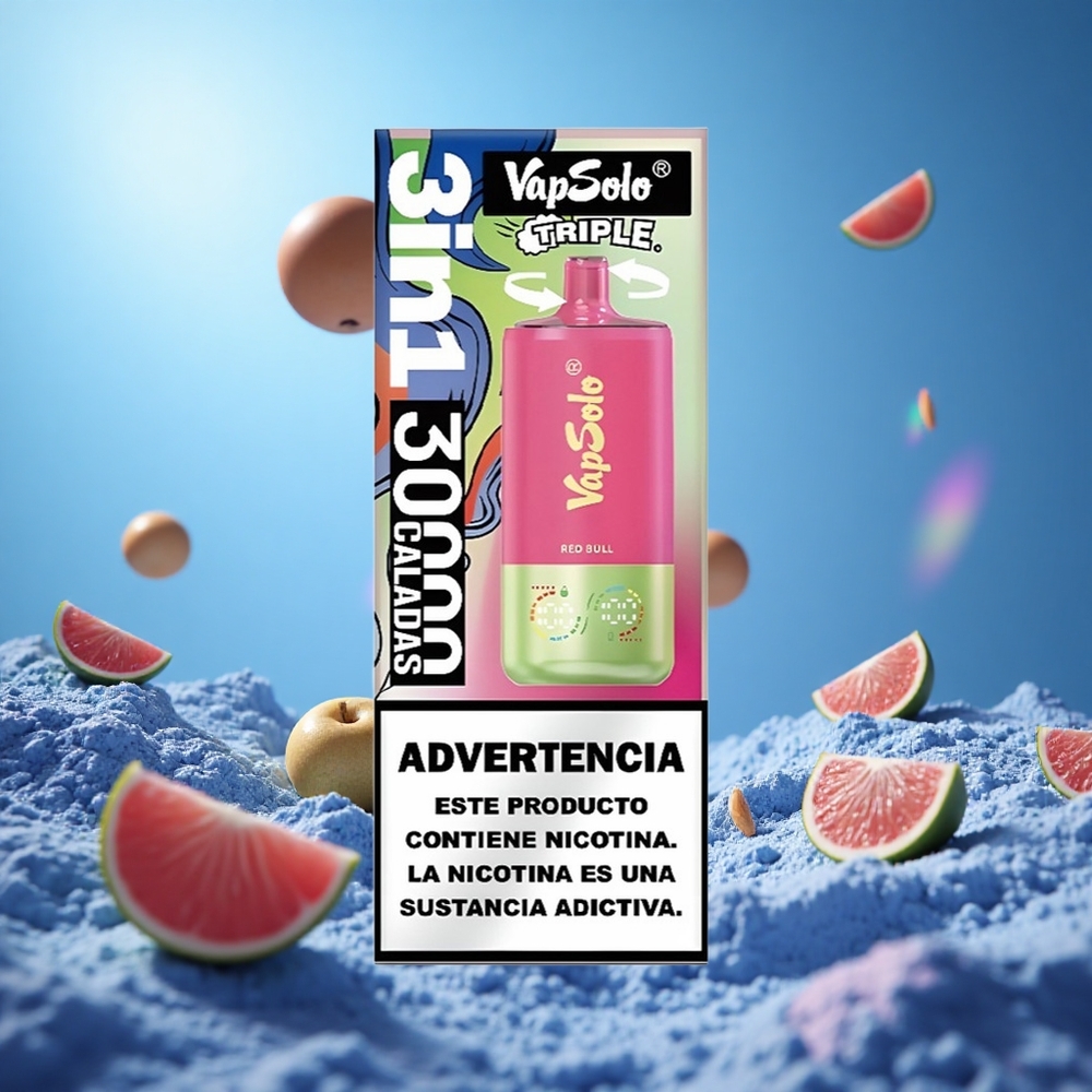 VapSolo Triple 30000 Puffs Red Bull 40ml 3 Tankar partihandel Sverige