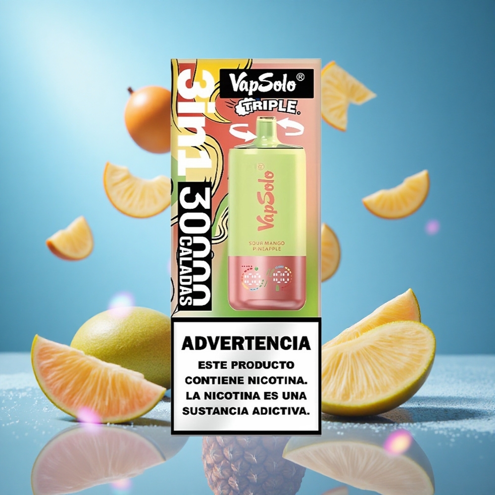 VapSolo Triple 30000 Puffs Sur Mango Ananas 40ml E-Liquid partihandel Sverige