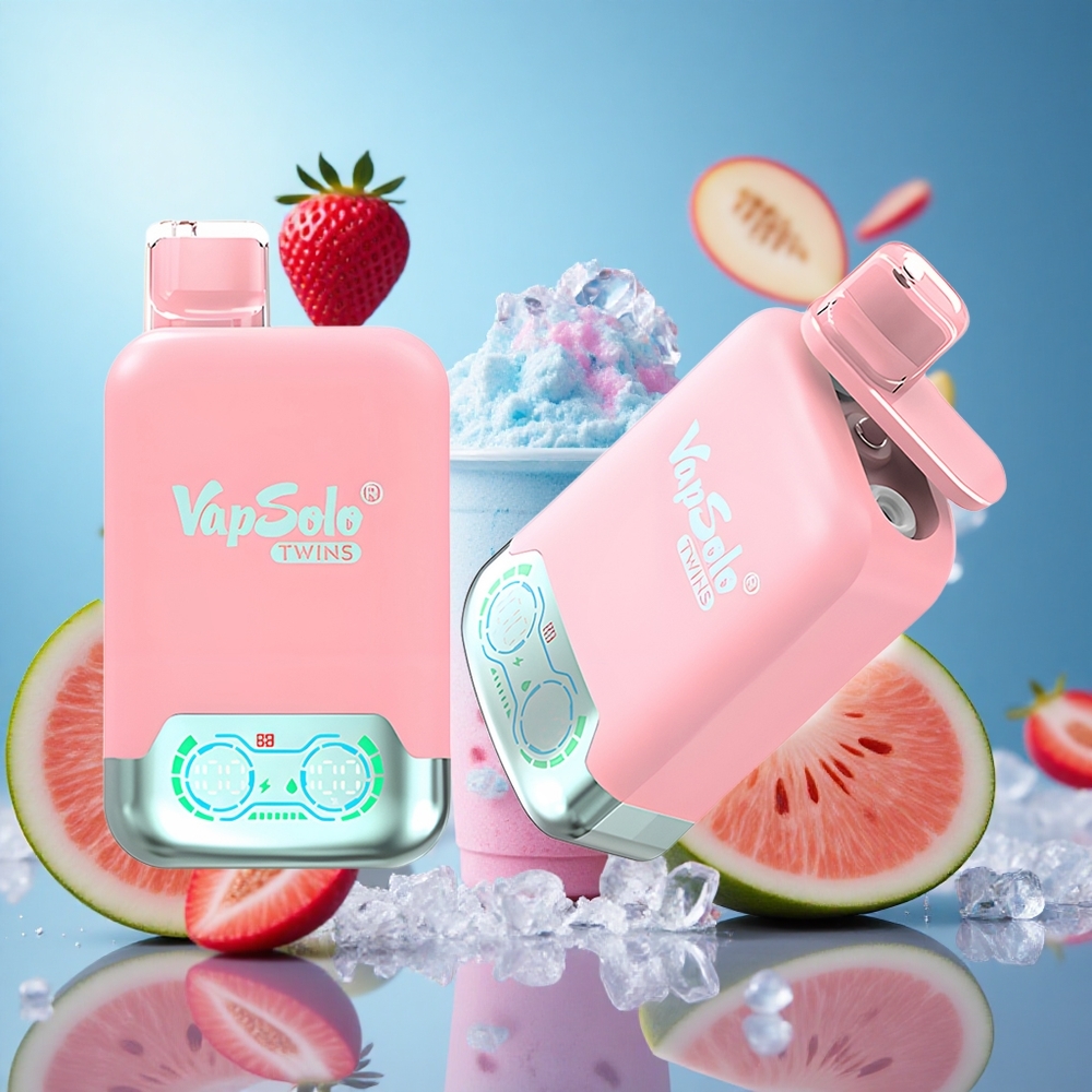 Vapsolo Twins 20000 Puffs Jordgubb Is & Mango Persika Vattenmelon 40 ml E-vätska Typ-C-laddningsport partihandel Sverige