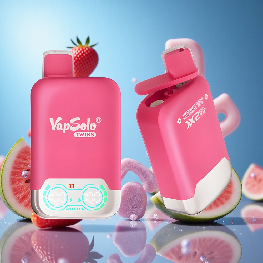 Vapsolo Twins 20000 Puffs Jordgubb Vattenmelon & Gummibjörn 40 ml E-Liquid Type-C partihandel Sverige