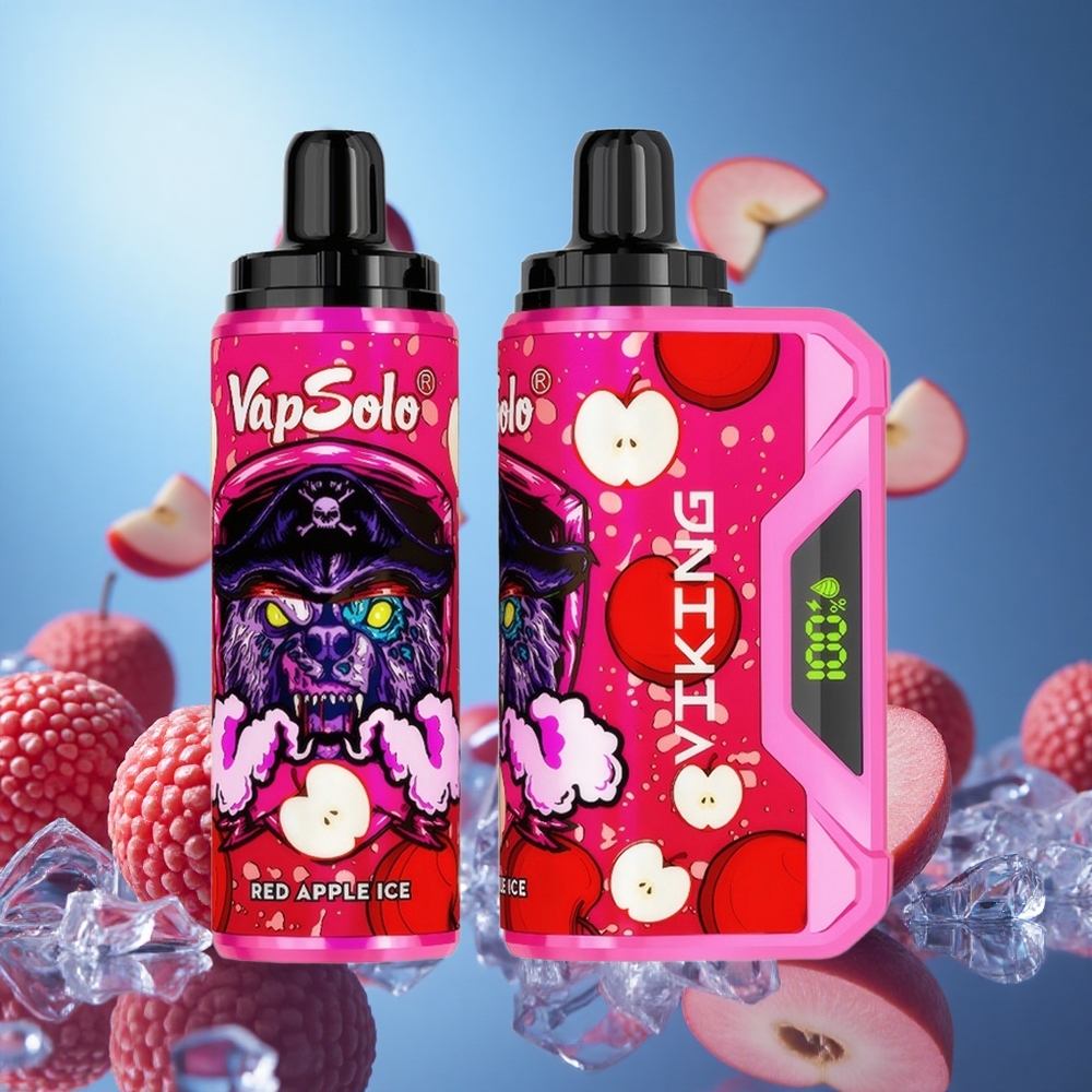 VapSolo VIKING 12000 Puffs Engångs Vape Röd Äpple Is 22ml E-Vätska partihandel Sverige