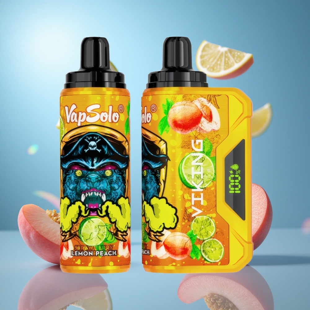 VapSolo VIKING 12000 Puffs Engångsvape Citron Persika 22ml E-vätska 20mg/ml, 50mg/ml nikotinstyrka partihandel Sverige