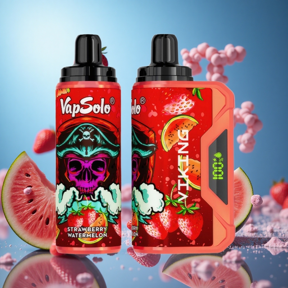 VapSolo VIKING 12000 Puffs Jordgubb Vattenmelon 22ml E-vätska Type-C partihandel Sverige
