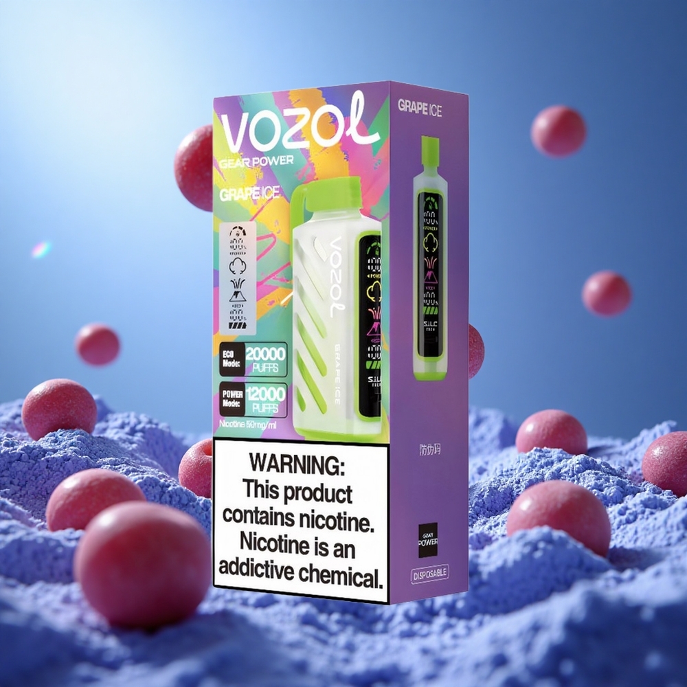 VOZOL Gear Power 20000 Puffs 20000 Puffs (ECO-läge) 12000 Puffs (POWER-läge) Vindruva Is partihandel Sverige