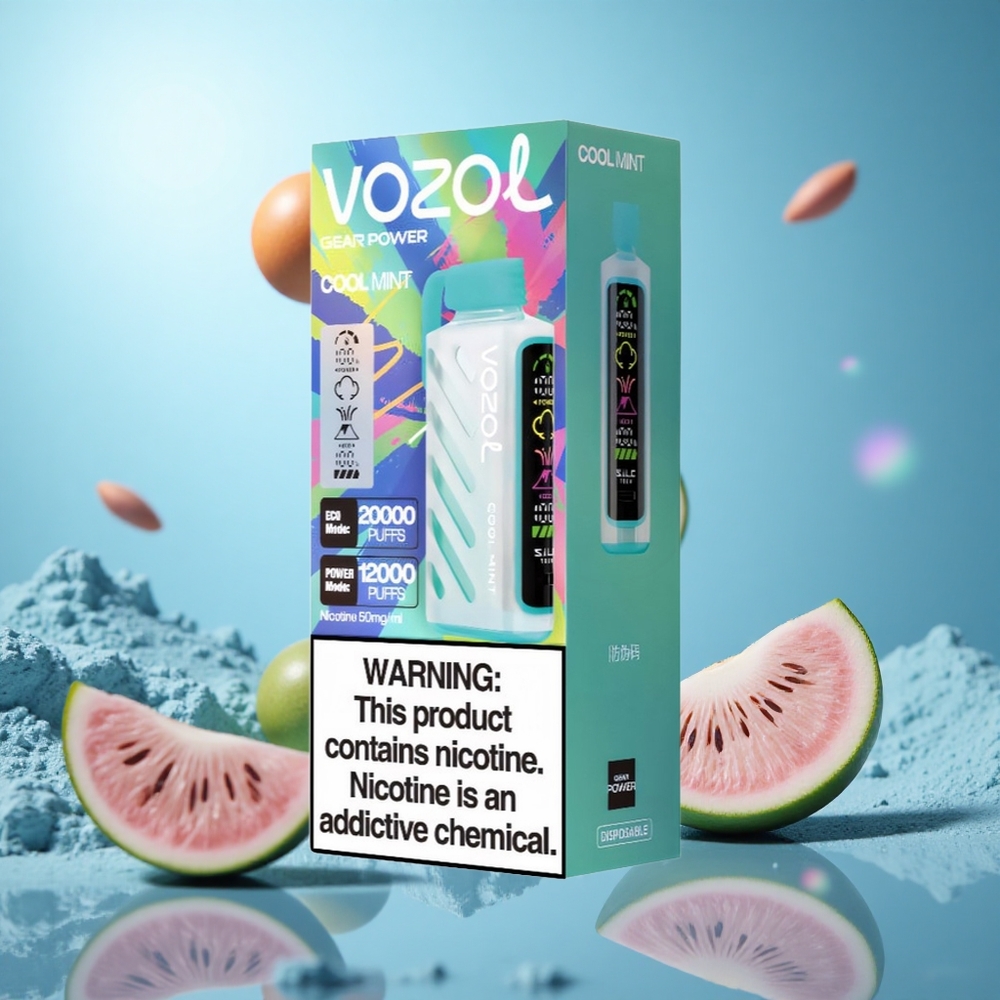 VOZOL Gear Power 20000 Puffs 20000 Puffs ECO-läge Dual Mesh Coil Kylmynta partihandel Sverige