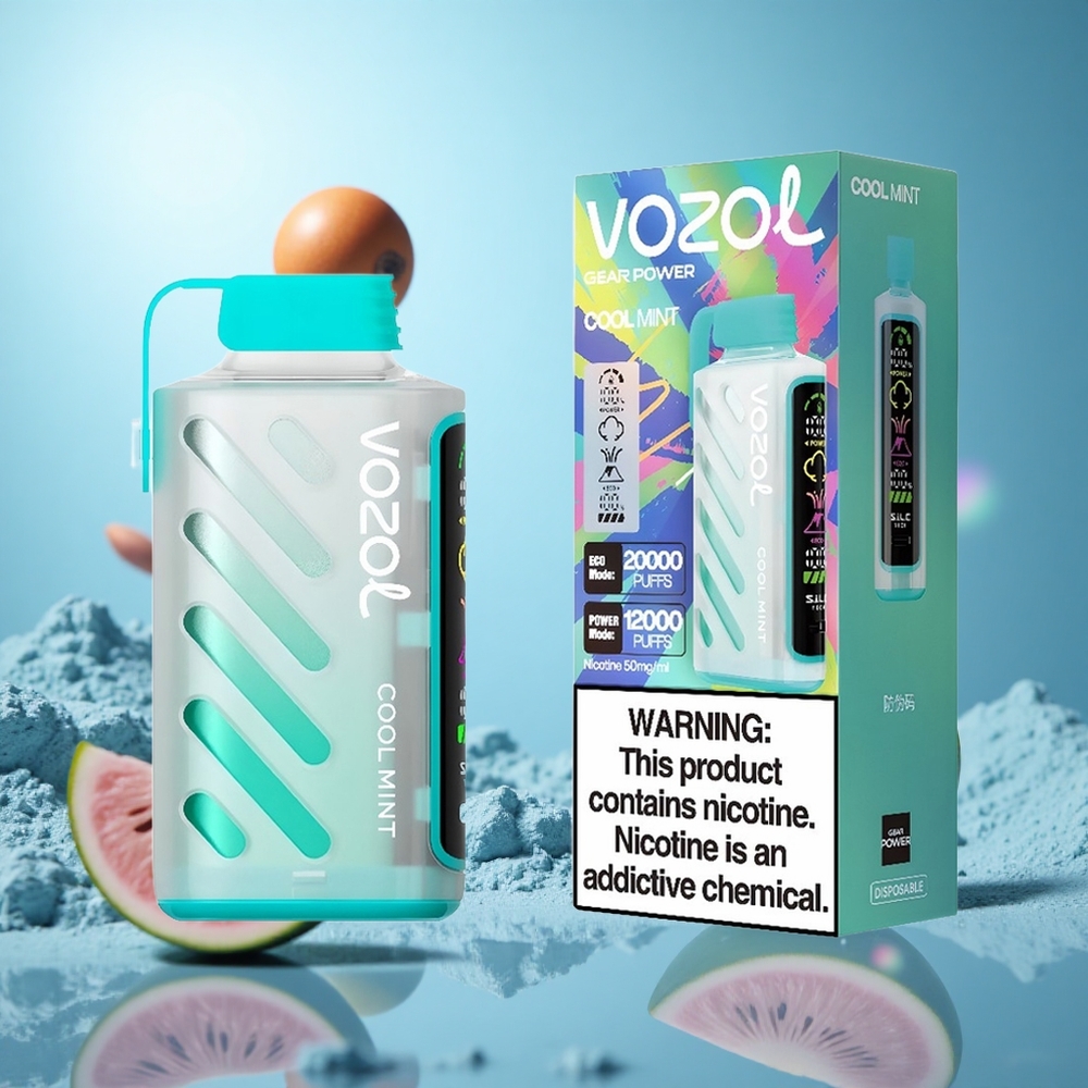 VOZOL Gear Power 20000 Puffs 20000 Puffs ECO-läge Dual Mesh Coil Kylmynta partihandel Sverige
