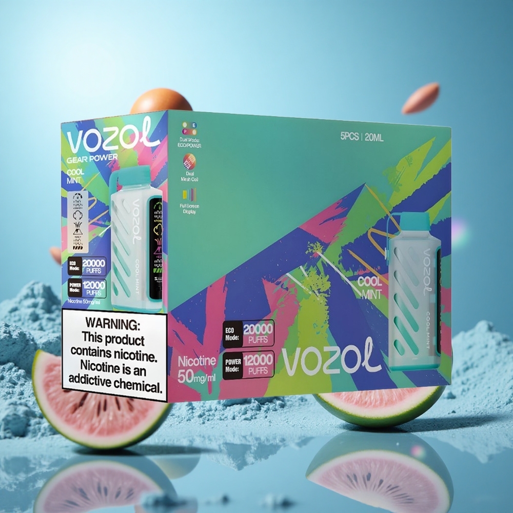 VOZOL Gear Power 20000 Puffs 20000 Puffs ECO-läge Dual Mesh Coil Kylmynta partihandel Sverige