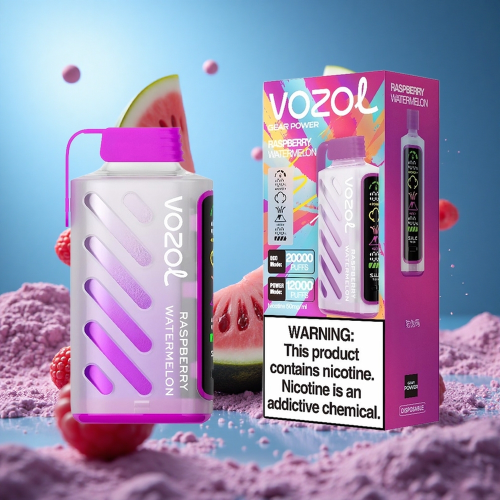 VOZOL Gear Power 20000 Puffs Hallon Vattenmelon S.i.L.C. Tech 20mL Fyllning partihandel Sverige