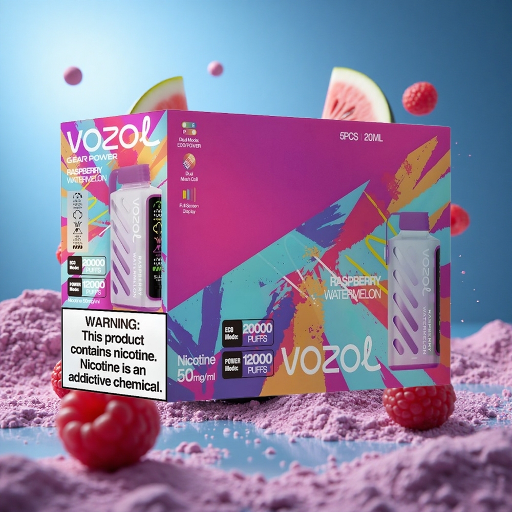 VOZOL Gear Power 20000 Puffs Hallon Vattenmelon S.i.L.C. Tech 20mL Fyllning partihandel Sverige