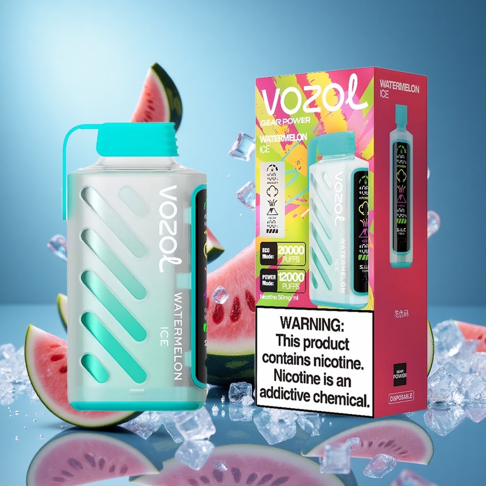 VOZOL Gear Power 20000 Puffs S.i.L.C. Tech Full Screen Display Vattenmelon Is partihandel Sverige