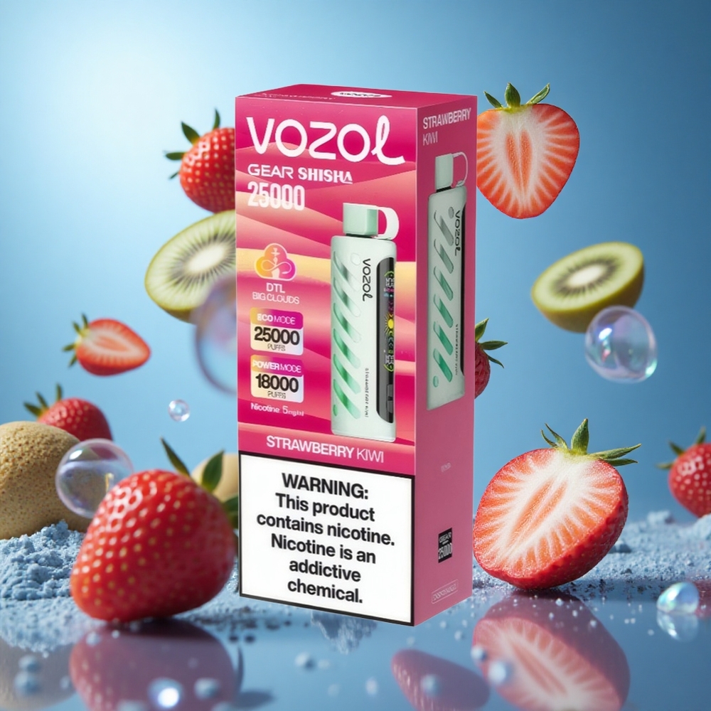 VOZOL Gear Shisha 25000 Puffs Jordgubbe Kiwi 30 Läckra Smaker 1000mAh partihandel Sverige