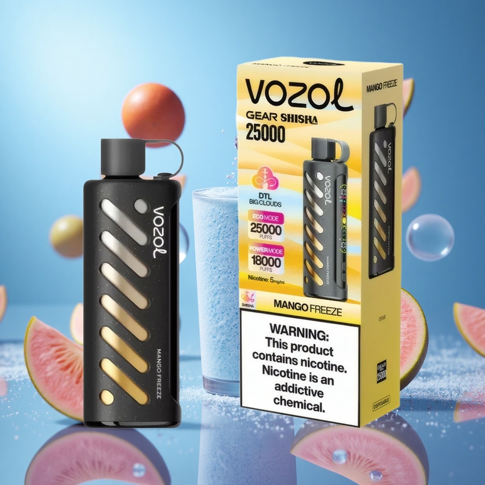 VOZOL Gear Shisha 25000 Puffs Mango Frys 30 Läcker Smaker 1000mAh partihandel Sverige