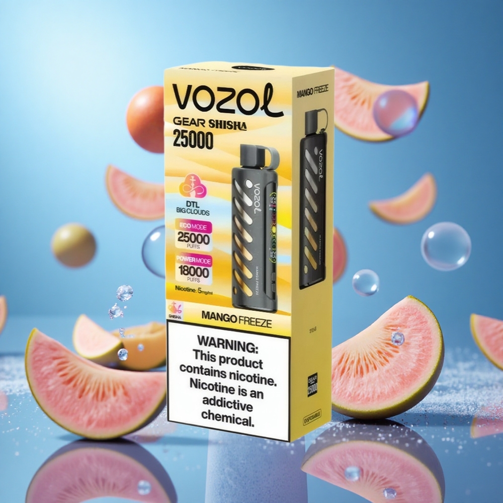 VOZOL Gear Shisha 25000 Puffs Mango Frys 30 Läcker Smaker 1000mAh partihandel Sverige