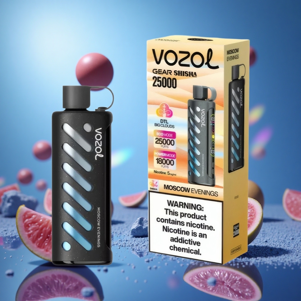 VOZOL Gear Shisha 25000 Puffs Moskvakvällar Smaker: 30 Läckra smaker Smart Chip: S.i.L.C Tech partihandel Sverige