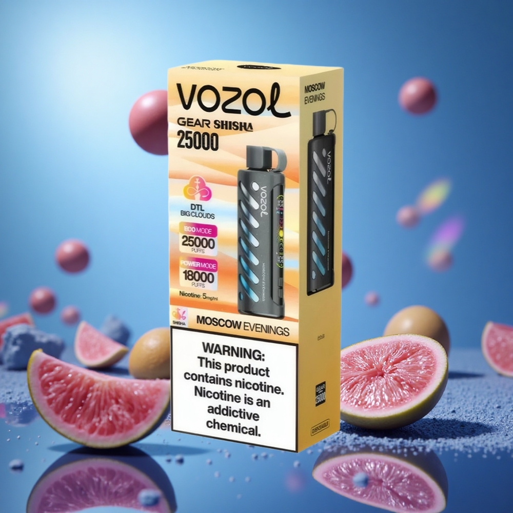 VOZOL Gear Shisha 25000 Puffs Moskvakvällar Smaker: 30 Läckra smaker Smart Chip: S.i.L.C Tech partihandel Sverige