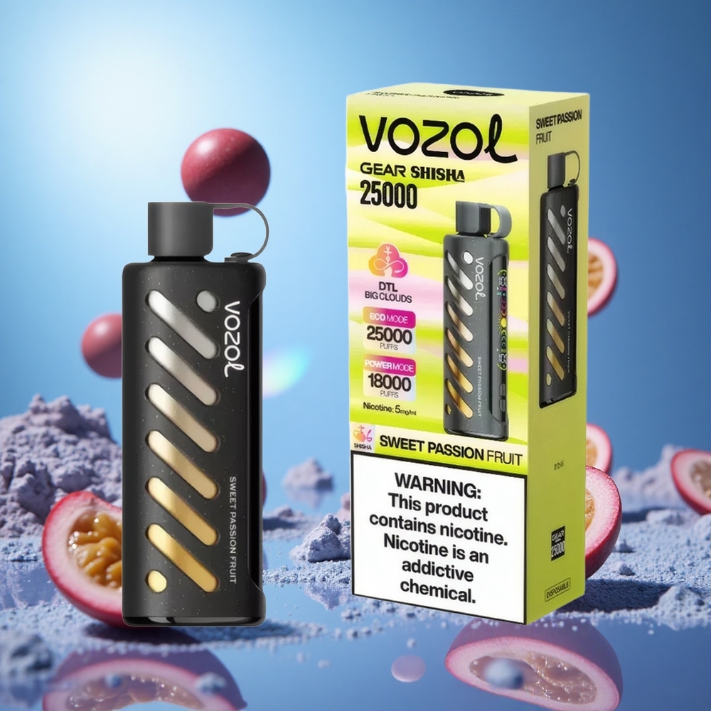VOZOL Gear Shisha 25000 Puffs Söt Passionfrukt Smart Chip: S.i.L.C Teknik Modes: Dual Mesh Dual Lägen partihandel Sverige