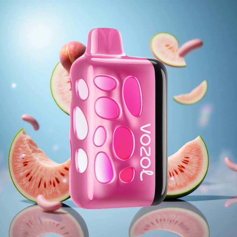 VOZOL RAVE 40000 Engångsvape Jordgubbe Persika 270 grader Vibrant Glow Design 1000mAh Batterikapacitet partihandel Sverige