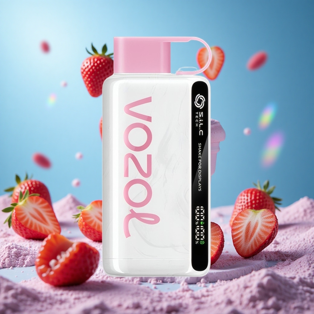 VOZOL STAR 9000/12000 Engångs-vape Jordgubb Glass Skaka för display 30% snabbare laddning partihandel Sverige